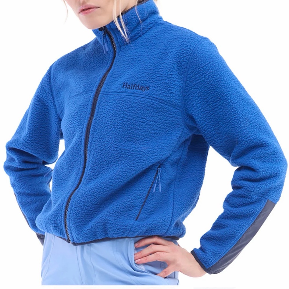 Halfdays Chapelle Fleece Jacket size S in color Cobalt